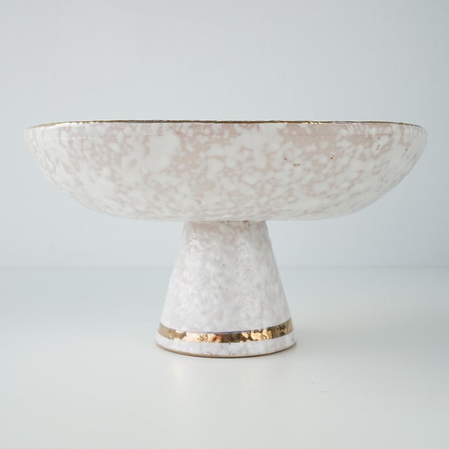 Mid-Century Modern 1960s Aldo Londi Bitossi "Feather Plume" Pedestal Bowl For Sale - Image 3 of 13