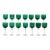 Holiday Green Crystal Tableware / Barware Service / 14 People For Sale