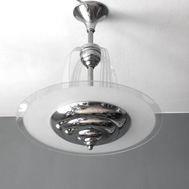 Vintage Art Deco Ceiling Light attributed to Henri Petitot for Atelier Petitot, 1930s For Sale - Image 12 of 12