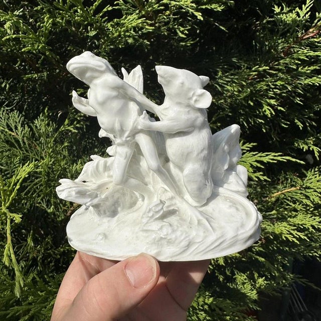 19th Century Antique Jean Gille Blanc de Chine Porcelain Rat and Toad Figural Group, 1865 For Sale - Image 5 of 18