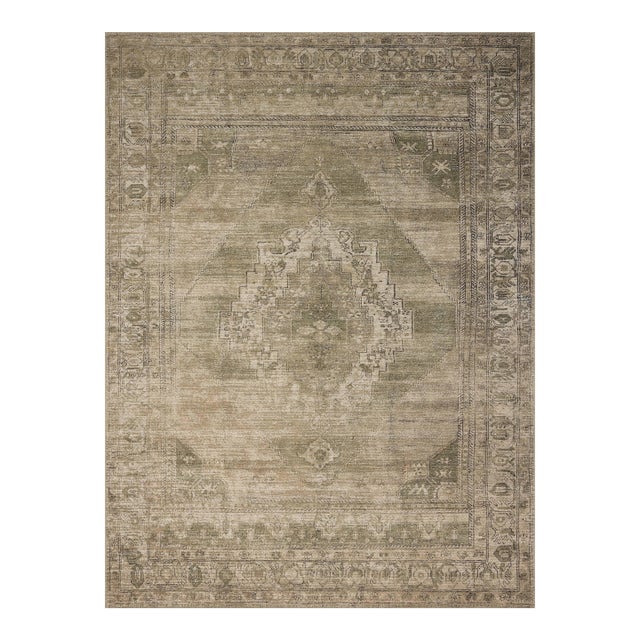 Amber Lewis x Loloi Cambria Sand / Olive 2'-6" x 9'-6" Runner Rug For Sale