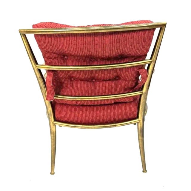 Gold Mastercraft Mid Century Greek Key Lounge Chairs Pair For Sale - Image 8 of 14