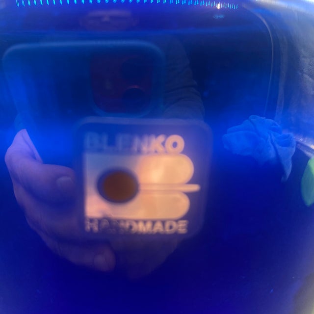 Blenko Vintage Blenko Vase 10” Beautiful Blue Handblown Glass For Sale - Image 4 of 8