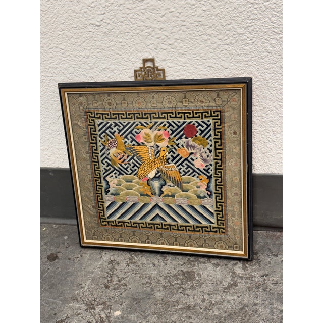 Asian Chinese Qing Dynasty Embroidered Fifth Rank Badge For Sale - Image 3 of 12