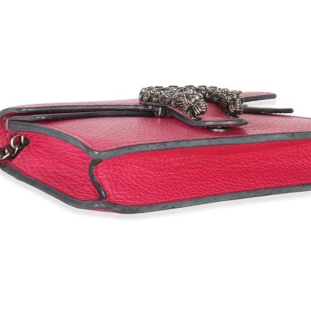 Pink Dollar Calfskin Crystal Super Mini Dionysus Flap For Sale In New York - Image 6 of 9