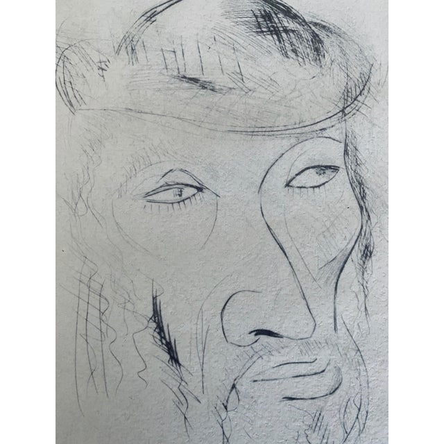 Post Impressionist Isaac Lichtenstein 1, Bezalel School Jerusalem Israeli Judaica Etching - Chassid For Sale - Image 3 of 8