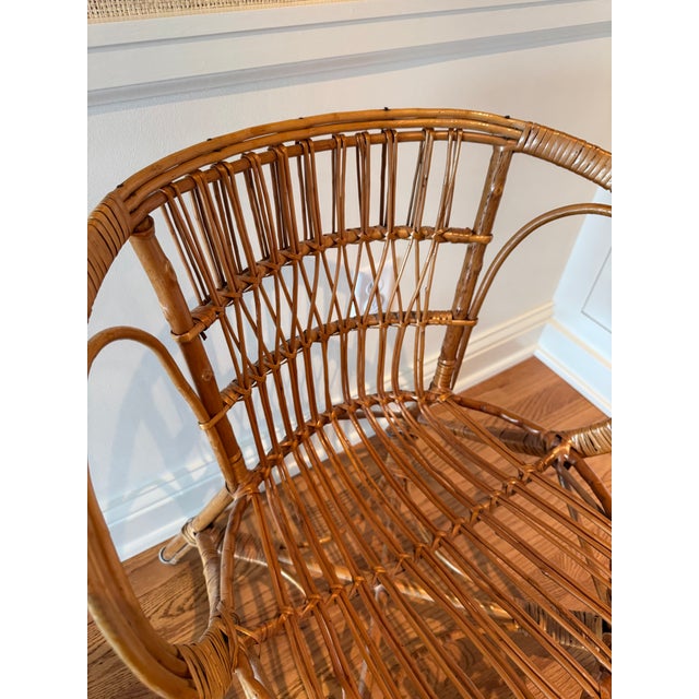 1960s Italian Bamboo and Rattan Hoop Chair For Sale In Madison - Image 6 of 8