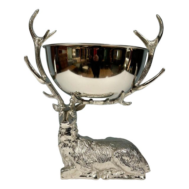 Silver Plate Stag Champagne Cooler For Sale