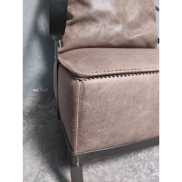 2000 - 2009 Grey Leather Armchair, 2000 For Sale - Image 5 of 18