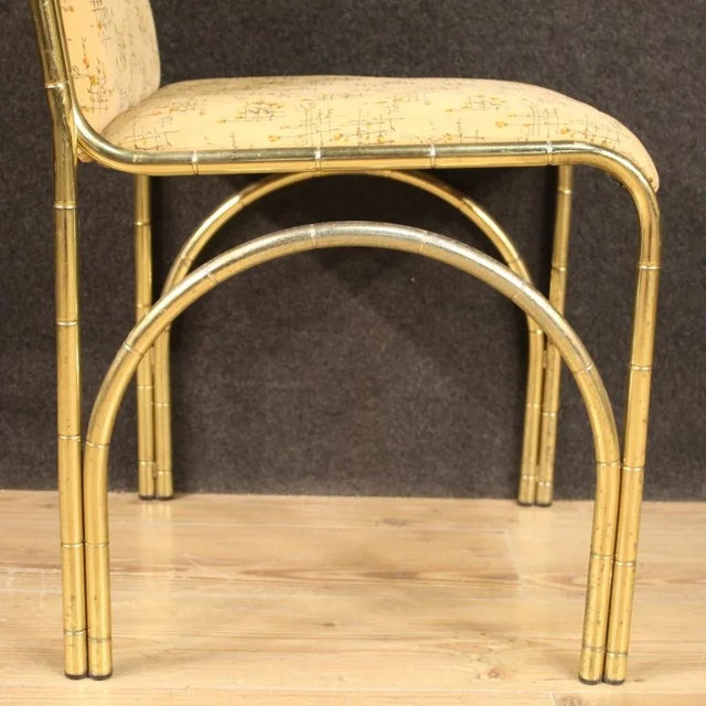 Italian Golden Metal Dining Chairs, 1970s, Set of 6 For Sale - Image 6 of 13