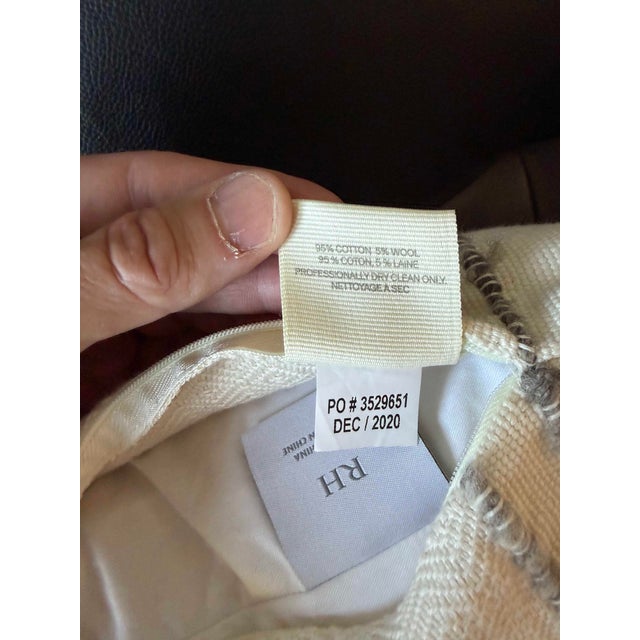 Pair of Rh Restoration Hardware Textured Woven Lumbar Pillows With Down Inserts For Sale In Portland, OR - Image 6 of 6