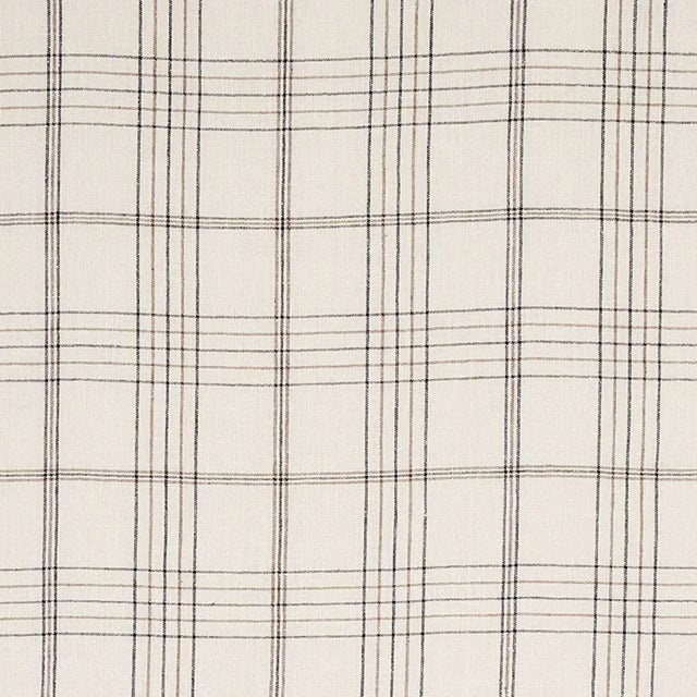Transitional Schumacher Nils Plaid Linen Fabric in Charcoal For Sale - Image 3 of 3
