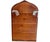 Brown Antique Victorian Gothic Revival Arched Wall Mirror With Wood Rosette Detail For Sale - Image 8 of 9