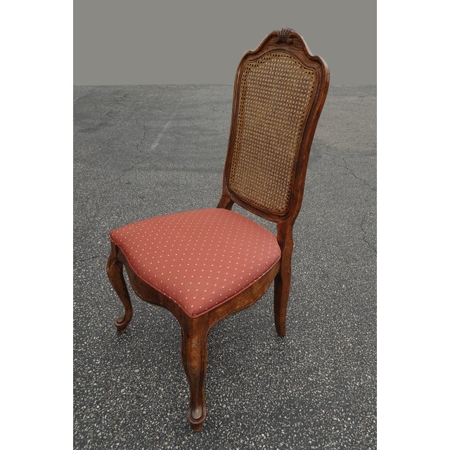 Set of Six French Country Oak Cane Dining Room Chairs by Century