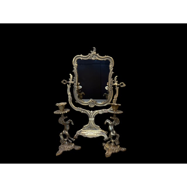 Handmade Brass Horse Mirror Set For Sale - Image 14 of 18