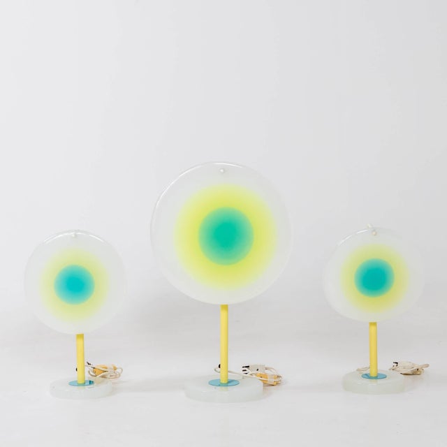 1970s Set of Three Italian Modernist Table Lamps For Sale - Image 15 of 18
