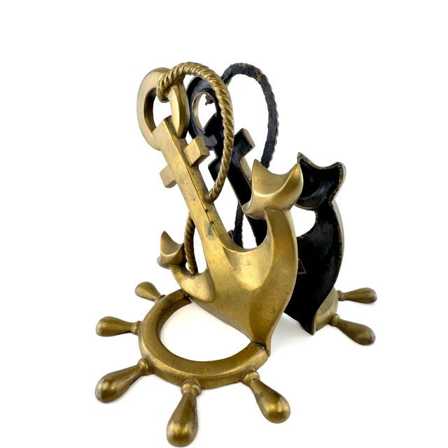 Vintage Solid Brass Nautical Anchor Bookends, a Pair For Sale In Little Rock - Image 6 of 10