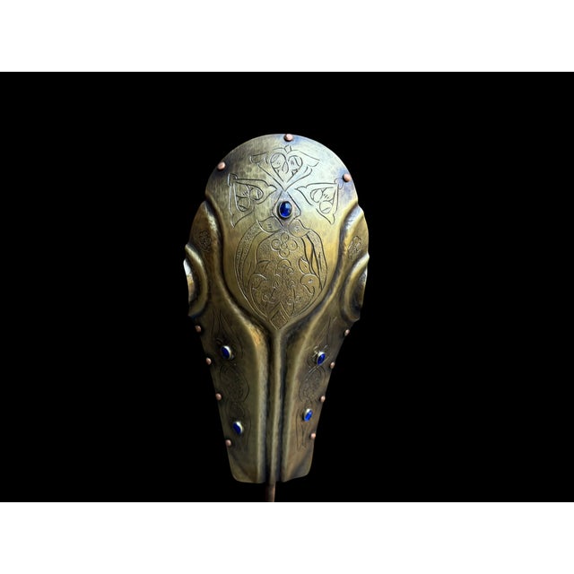 Traditional Hand Engraved Turkish Brass Armor Display Set For Sale - Image 3 of 11