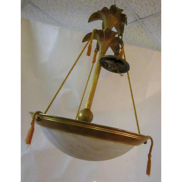 Metal Hollywood Regency Style Hanging Light Fixture For Sale - Image 7 of 10