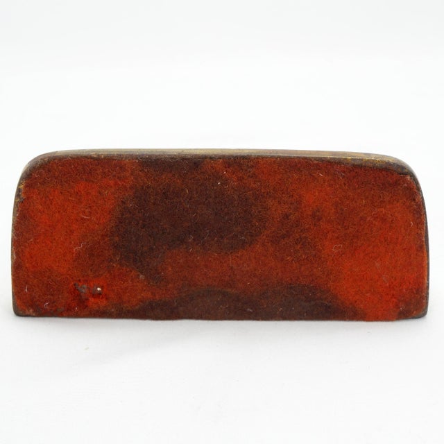 Single Ship at Sunrise Bookend Littco Bronzed Cast Iron Polychrome Circa 1925 For Sale In Phoenix - Image 6 of 6