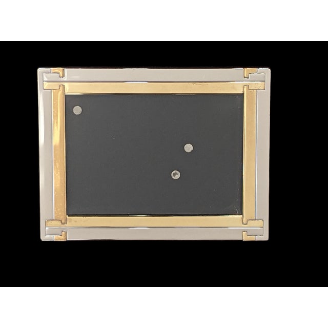 Late 20th Century Vintage Cartier Style Brass and Chrome Picture Frame For Sale - Image 5 of 12