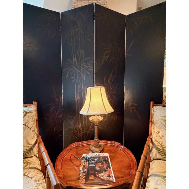 Baker Furniture Company Chinoiserie Style Double Sided Screen by Baker For Sale - Image 4 of 17