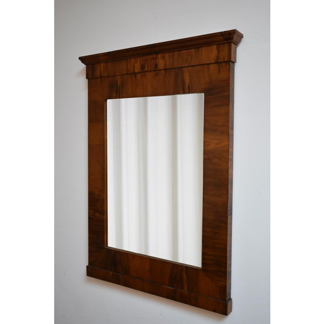 1940s Empire Style Mahogany Beveled Mirror, 1940s For Sale - Image 5 of 5