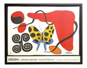 Alexander Calder Vintage 1972 Fine Art Lithograph Print Framed Palm Beach Modernist Exhibition Poster