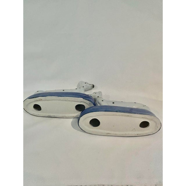 Vintage Staffordshire Style Dalmatian Dog Ceramic Bookends on Cobalt Blue Bases – A Pair For Sale - Image 9 of 9