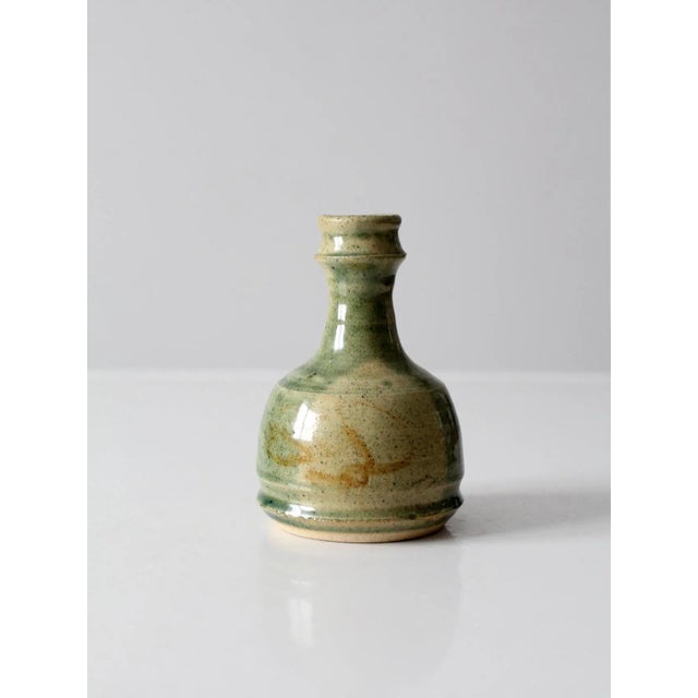 Vintage Studio Pottery Bottleneck Vase For Sale - Image 4 of 9