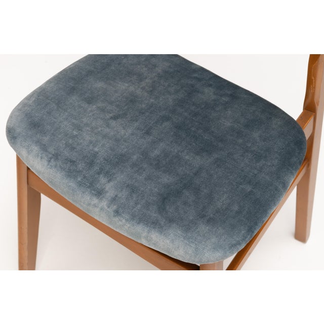 Blue Mid-Century Modern Dining Chairs, 1960s, Set of 4 For Sale - Image 8 of 9