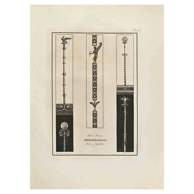 Carlo Nolli, Roman Wall Motif with Nehebkau, Etching, 18th Century For Sale
