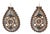 Vintage Inlay Agate, Quartz, Garnets Pierced Dangle Earrings , 1950's Pair Of For Sale