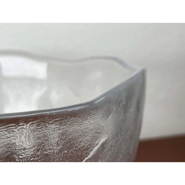Glass Large Vintage Swedish Glass Bowl with Floral Decor by Ann Wärff for Kosta Boda, 1970s For Sale - Image 7 of 14