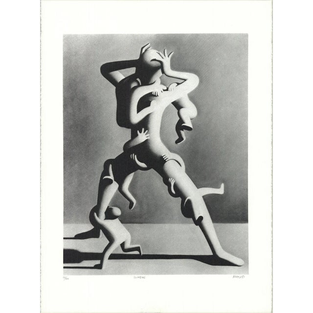 Artist: Mark Kostabi Title: Climbing Year: 1988 Signed: Yes Medium: Lithograph Paper Size: 30 x 22 inches ( 76.2 x 55.88...
