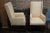 Chippendale Pair of Slim Upholstered Wingback Chairs Attributed to Kittinger For Sale - Image 3 of 10