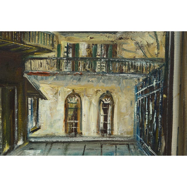 Interior street in the French Quarter of New Orleans, Louisiana by New Orleans artist Melba Hildreth Dukes Gianelloni...