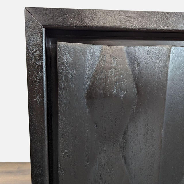 Wood West Elm Carved Pattern Media Unit For Sale - Image 7 of 10
