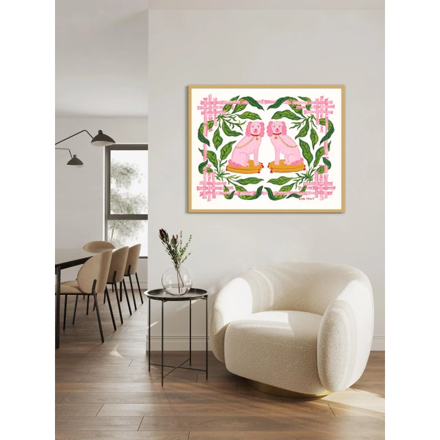 Illustration Cookie & Cricket by Willa Heart in Gold Frame, Large Art Print For Sale - Image 3 of 4