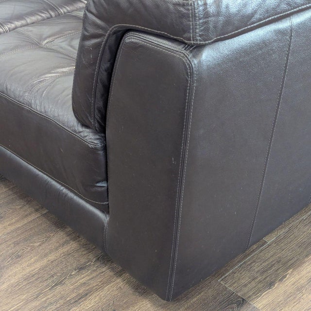 Brown Chateau D’Ax Brown Leather Sectional Sofa - Modern L-Shaped Couch For Sale - Image 8 of 8