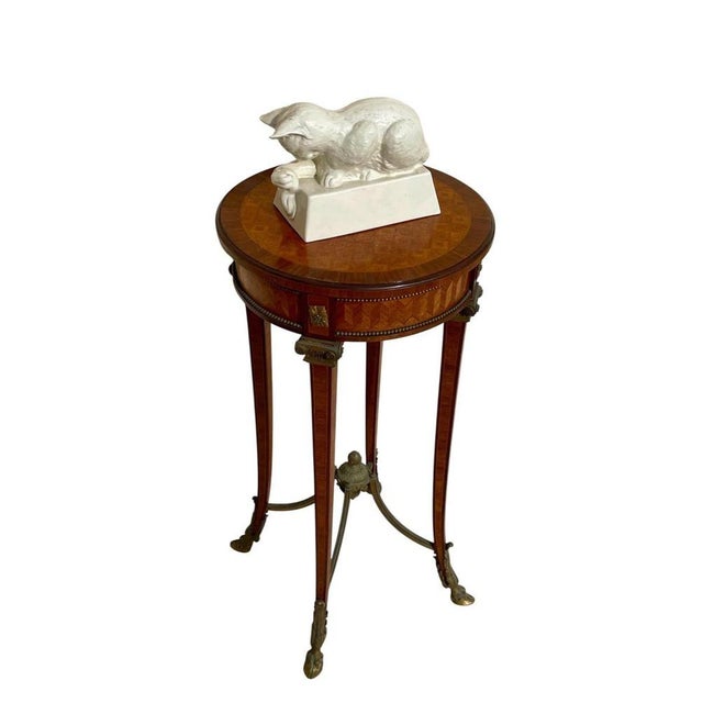 Young Cat in Creil and Montereau Earthenware by Ernest Gazan For Sale - Image 11 of 12