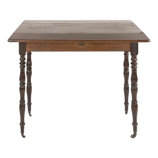 Small Mahogany Side Table with Turned Columns, Italy, 1950s For Sale