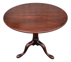 Late 17th Century Queen Anne Mahogany Tilt-Top Table Tripod Pedestal Round