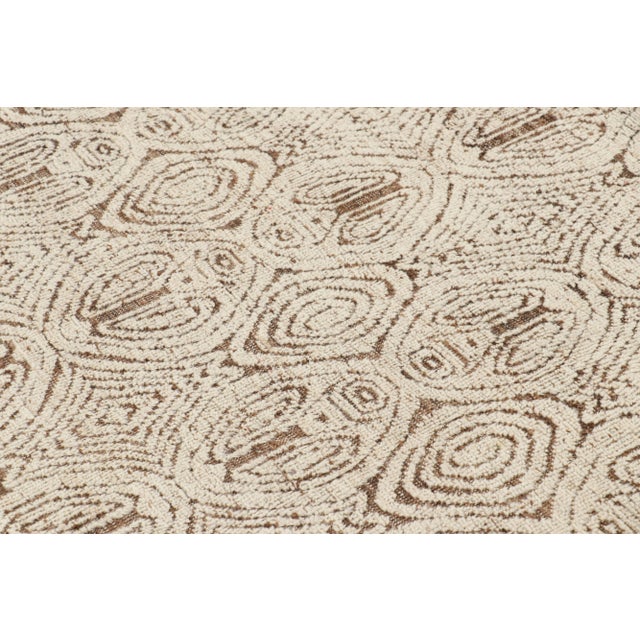 Moroccan Rug & Kilim’s Moroccan Style Rug in Beige-Brown with Geometric Patterns - 13x18 For Sale - Image 3 of 7