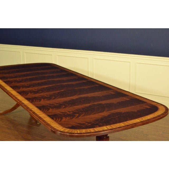 Wood Traditional Mahogany Georgian Style Dining Table by Leighton Hall. Made-To-Order For Sale - Image 7 of 12