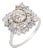 Vintage Gia 1.03 Carat Old Mine Cut Diamond Cluster 18k White Gold Ring, Size 6.5 For Sale
