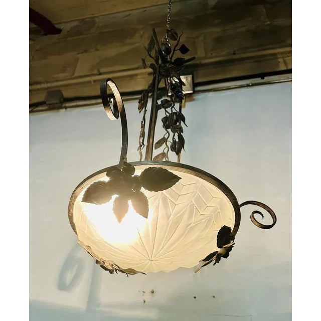 Art Deco French Ceiling Lamp For Sale - Image 4 of 9