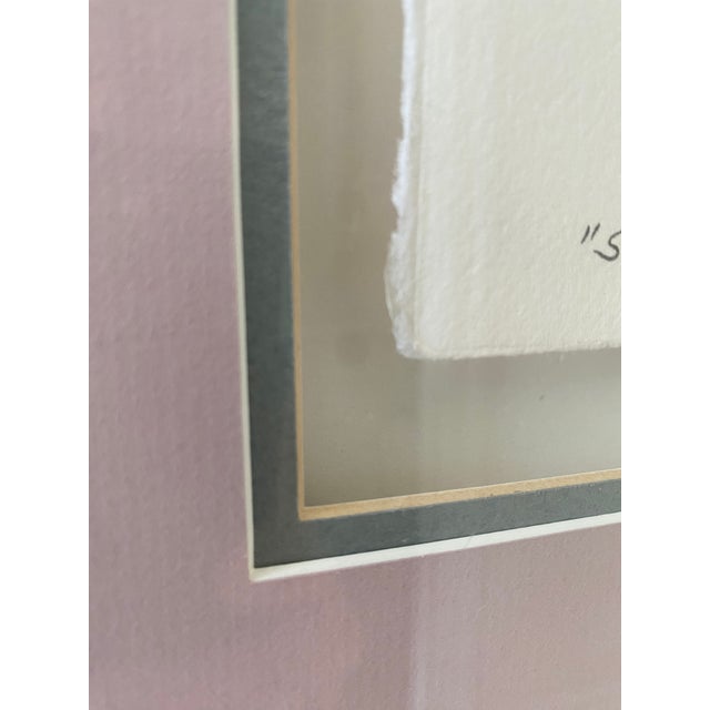 Vintage Abstract Pastel Mixed Media Watercolor Framed Art Painting by