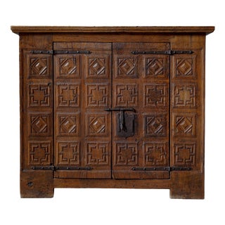Spanish Hand Carved Cabinet, 1800s For Sale