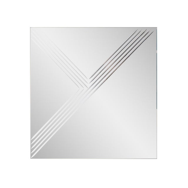 Modern Adoree V Grooved Square Mirror For Sale - Image 3 of 11